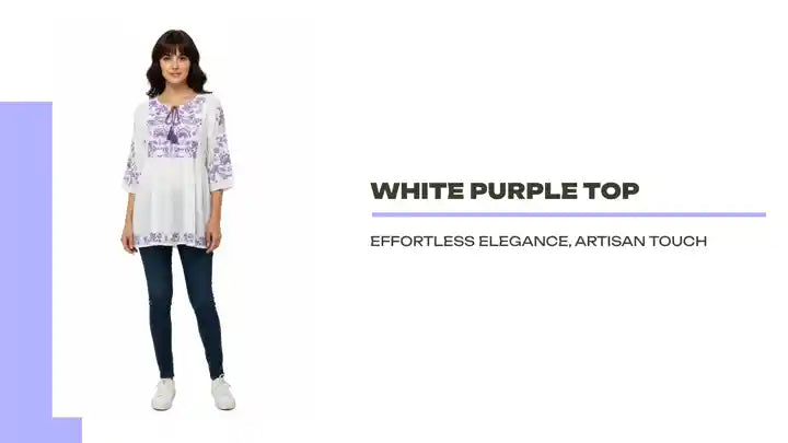 White Purple Top by@Outfy