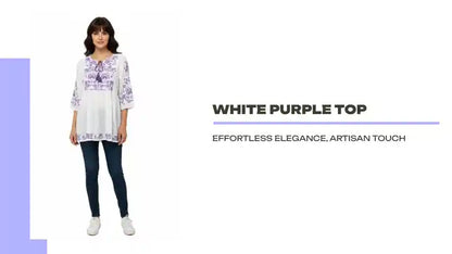 White Purple Top by@Outfy