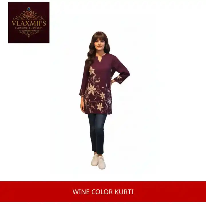 Wine Color Kurti by@Outfy