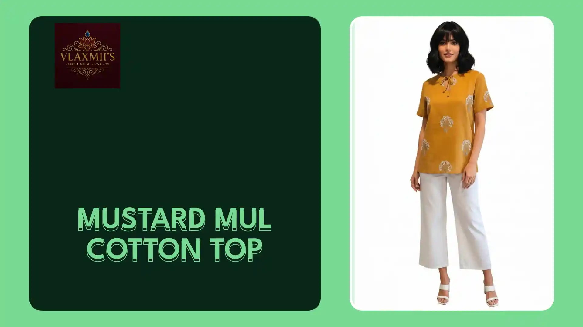 Mustard Mul Cotton Top by@Outfy
