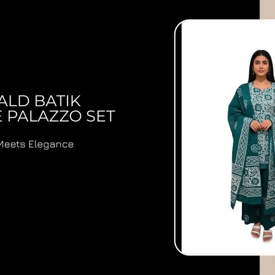 Emerald Batik Elegance Palazzo Set by@Outfy