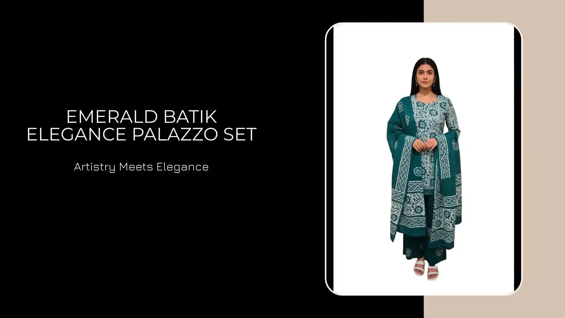 Emerald Batik Elegance Palazzo Set by@Outfy