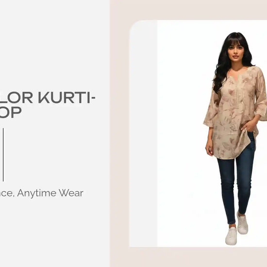 Beige Color Kurti-Top by@Outfy