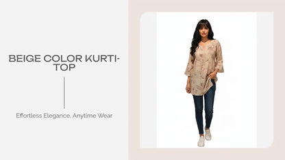 Beige Color Kurti-Top by@Outfy