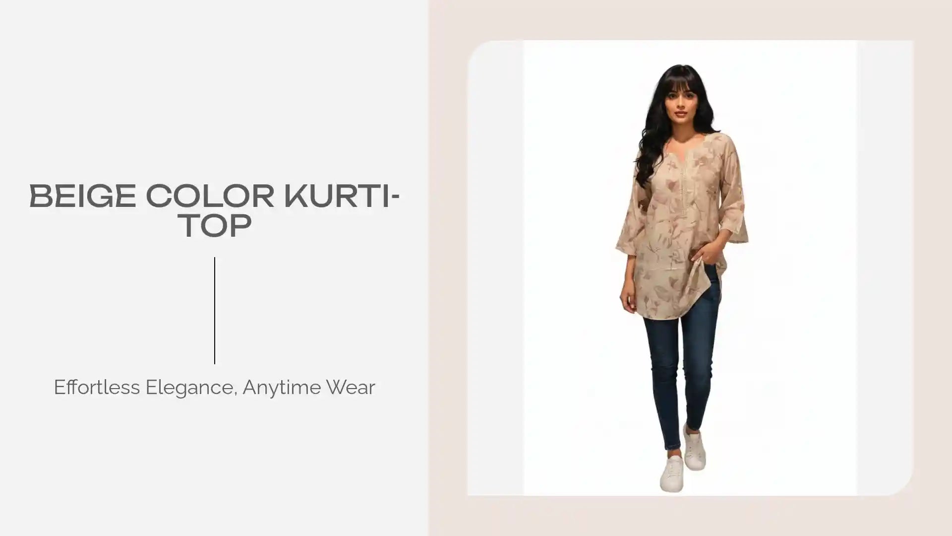 Beige Color Kurti-Top by@Outfy