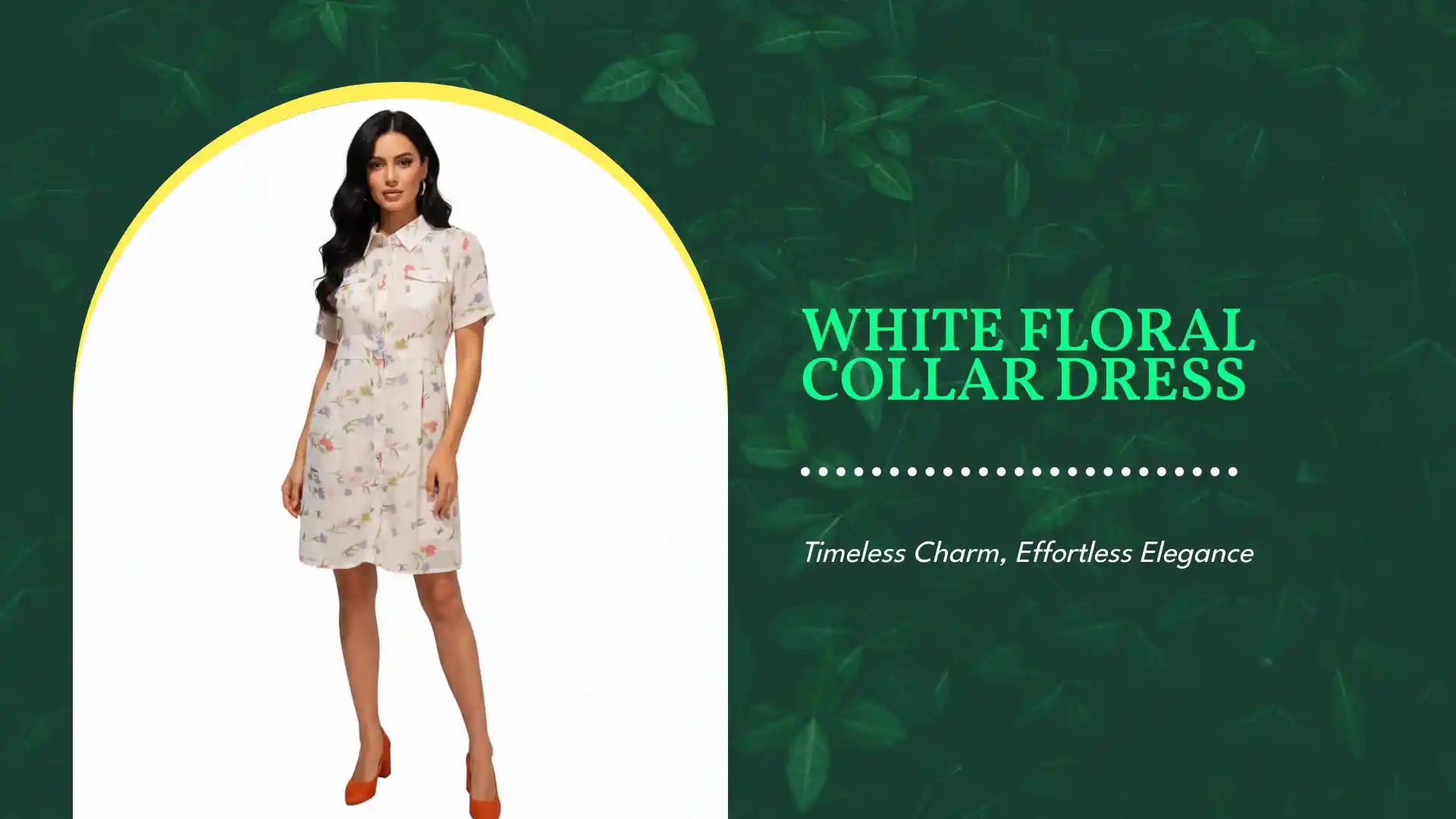 White Floral Collar Dress by@Outfy