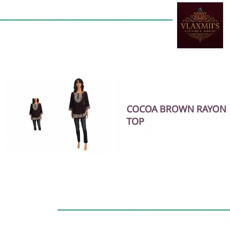 Cocoa Brown Rayon Top by@Outfy