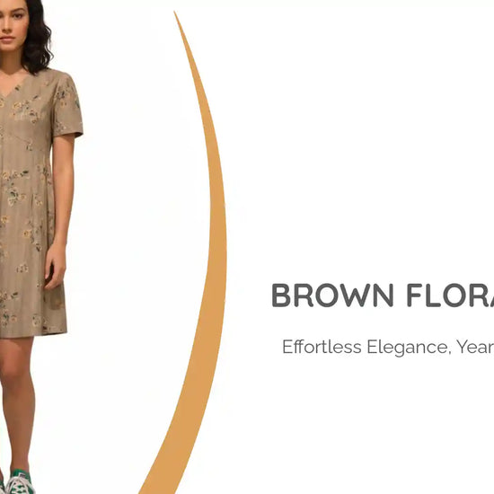 Brown Floral Dress by@Outfy