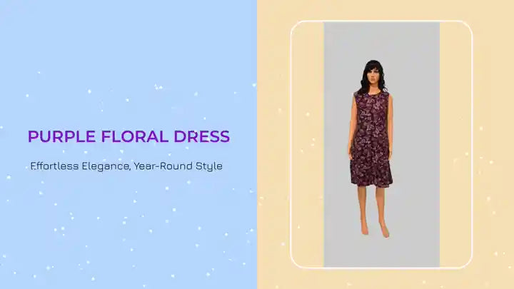 Purple Floral Dress by@Outfy