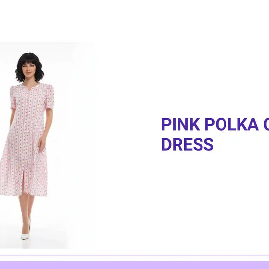 Pink Polka Charm Midi Dress by@Outfy