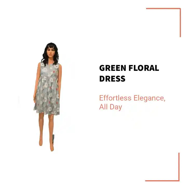 Green Floral Dress by@Outfy