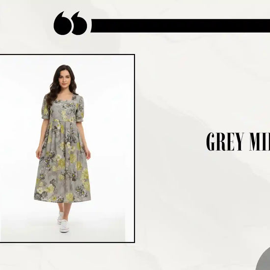Grey Midi Dress by@Outfy