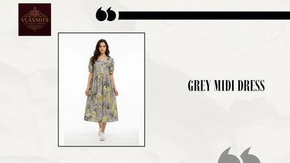 Grey Midi Dress by@Outfy