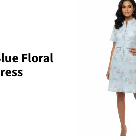 Light Blue Floral Dress by@Outfy