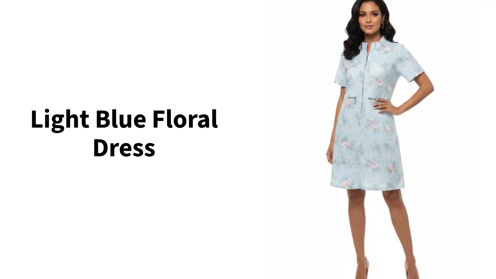 Light Blue Floral Dress by@Outfy