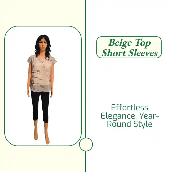Beige Top Short Sleeves by@Outfy