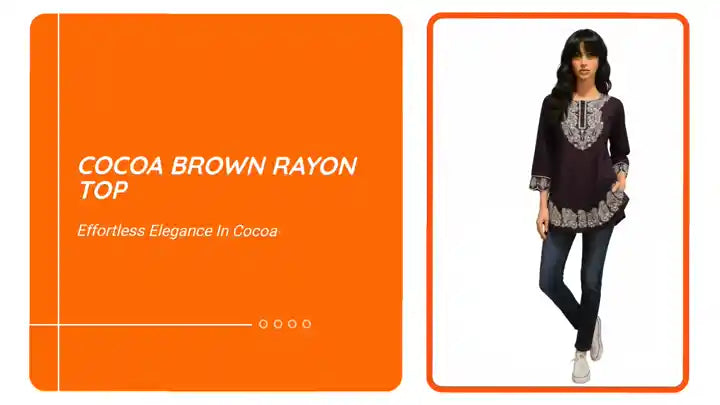 Cocoa Brown Rayon Top by@Outfy