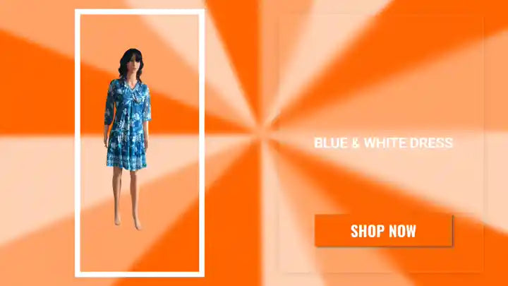 Blue &amp; White Dress by@Outfy