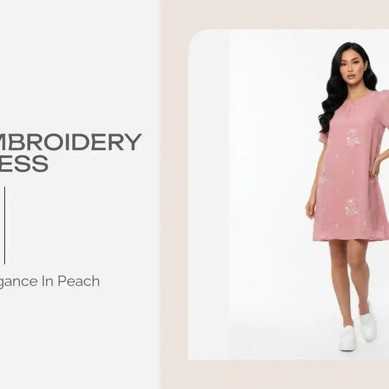 Peach Embroidery Dress by@Outfy