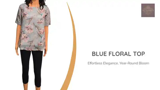 Blue Floral Top by@Outfy