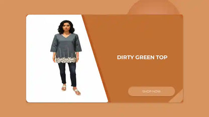 Dirty Green Top by@Outfy
