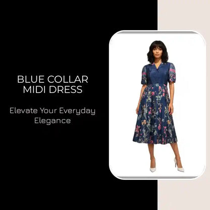 Blue Collar Midi Dress by@Outfy