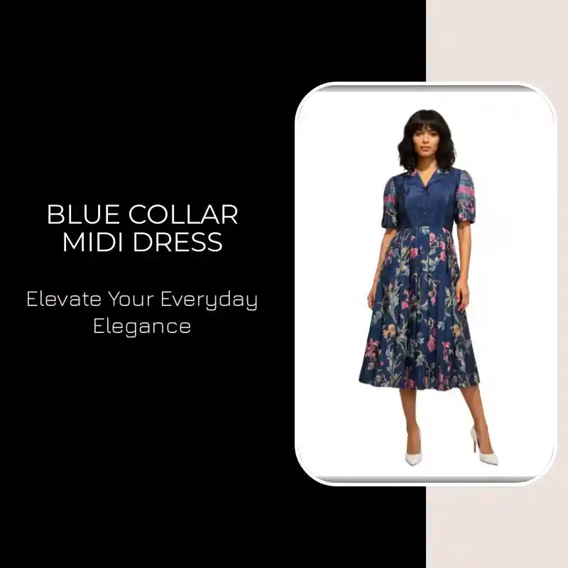 Blue Collar Midi Dress by@Outfy