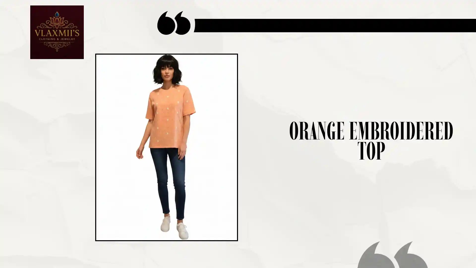 Orange Embroidered Top by@Outfy