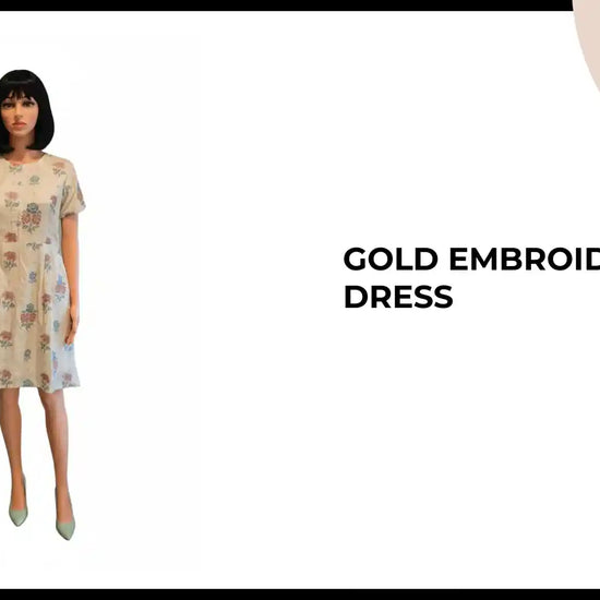 Gold Embroidered Dress by@Outfy
