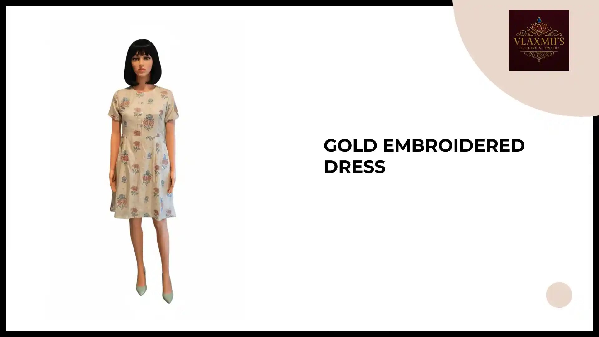Gold Embroidered Dress by@Outfy