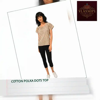 Cotton Polka Dots Top by@Outfy