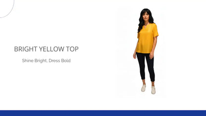 Bright Yellow Top by@Outfy