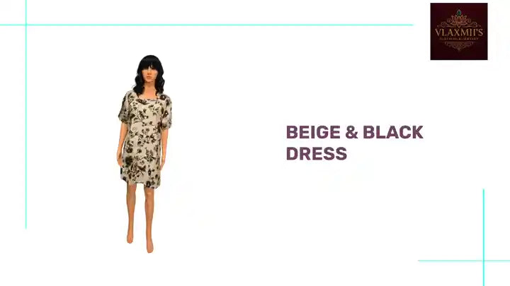 Beige &amp; Black Dress by@Outfy