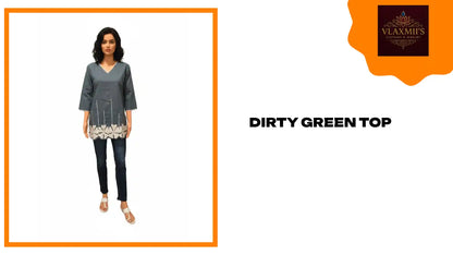 Dirty Green Top by@Outfy