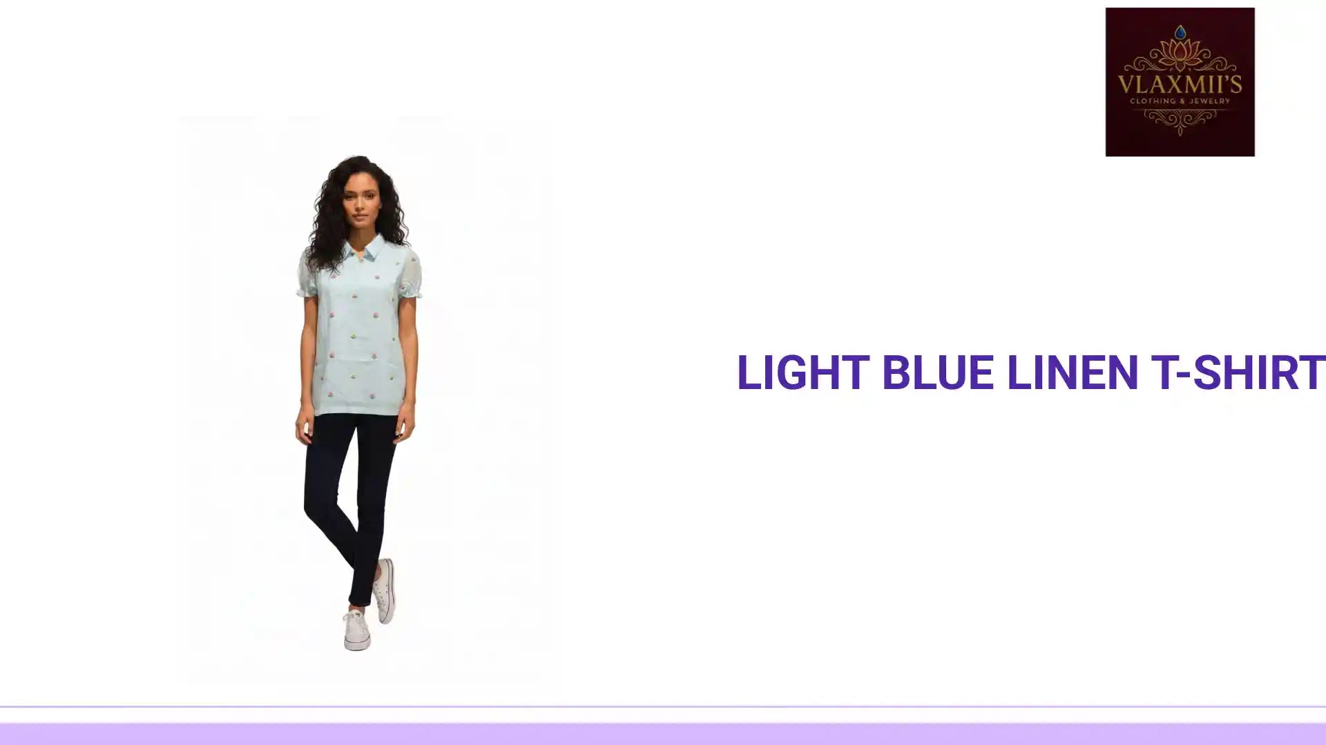 Light Blue Linen T-Shirt by@Outfy
