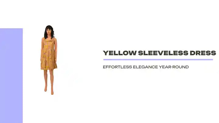 Yellow Sleeveless Dress by@Outfy