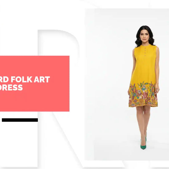 Mustard Folk Art Dress by@Outfy