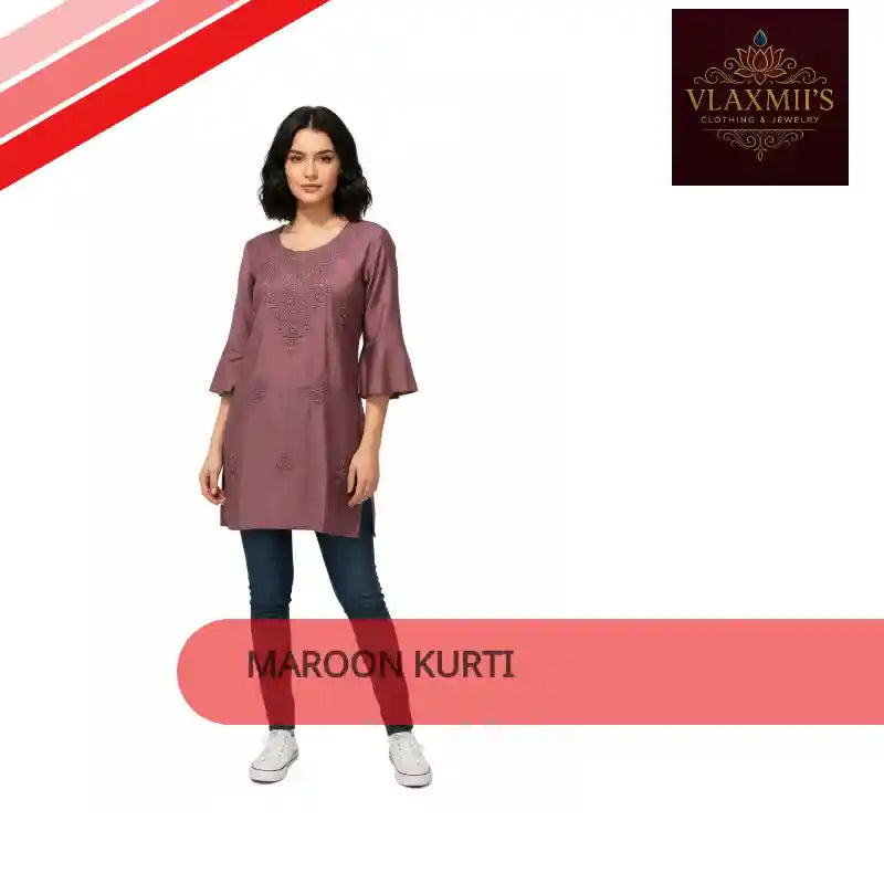 Maroon Kurti by@Outfy