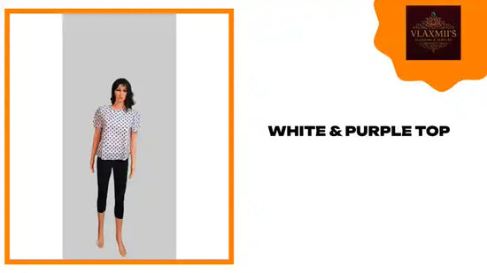 White &amp; Purple Top by@Outfy