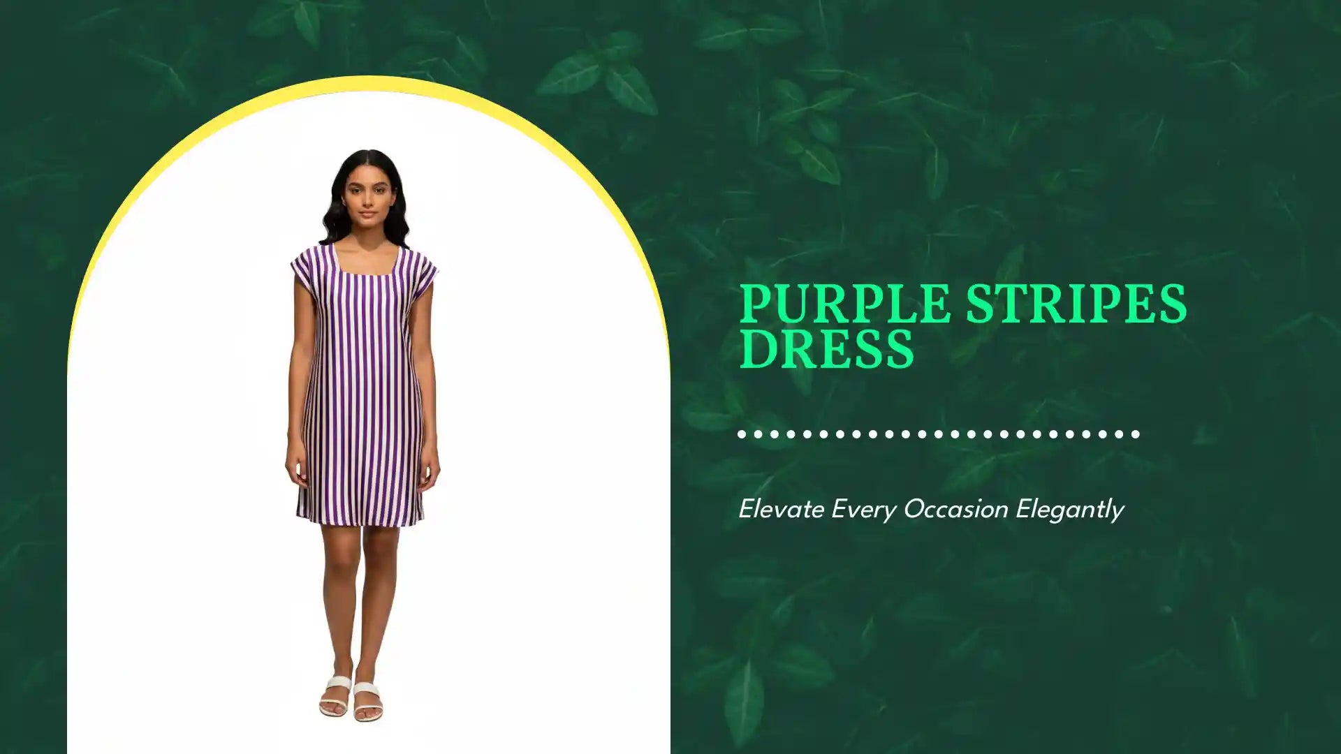 Purple Stripes Dress by@Outfy