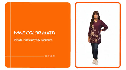 Wine Color Kurti by@Outfy