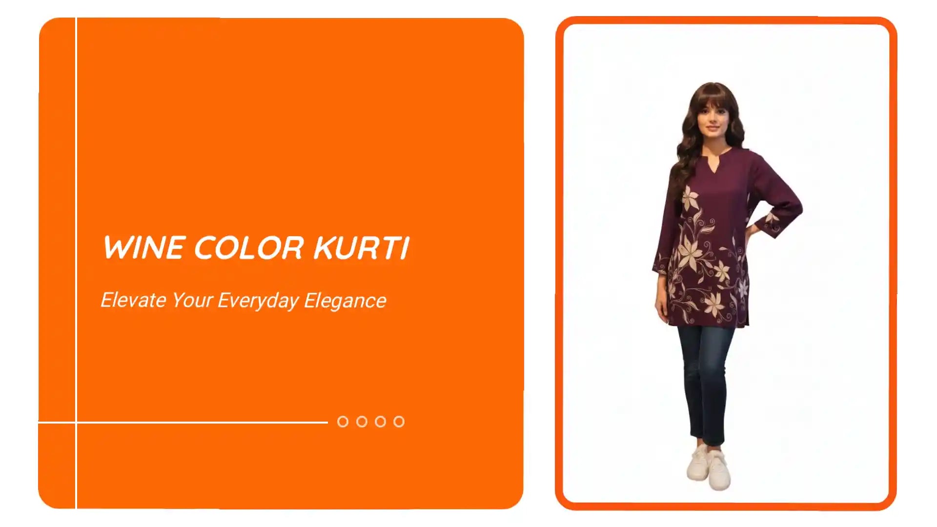 Wine Color Kurti by@Outfy