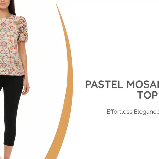Pastel Mosaic Floral Top by@Outfy