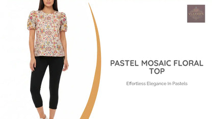Pastel Mosaic Floral Top by@Outfy