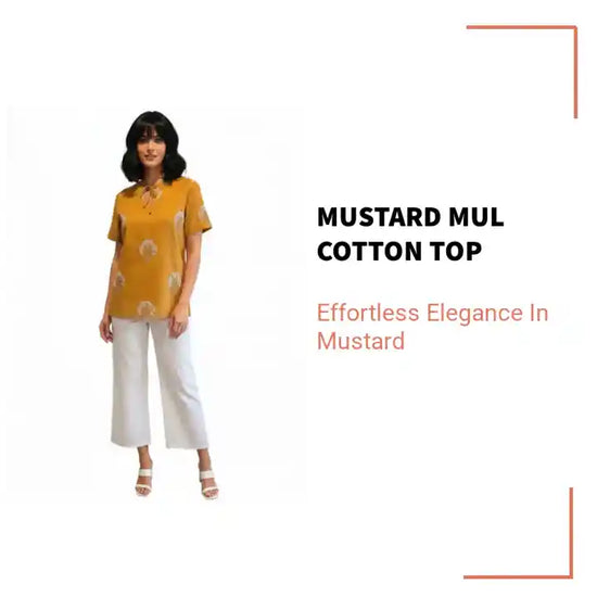 Mustard Mul Cotton Top by@Outfy