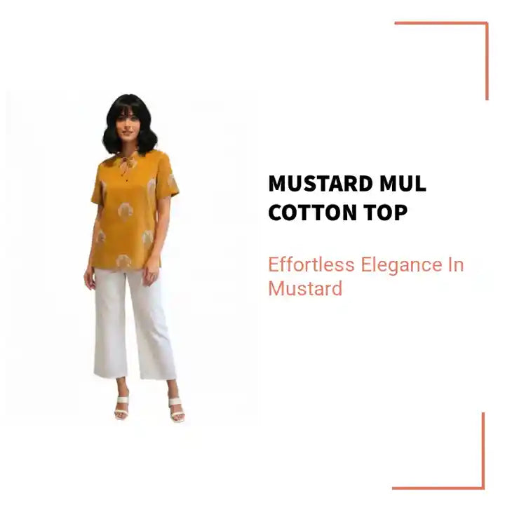 Mustard Mul Cotton Top by@Outfy