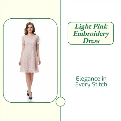 Light Pink Embroidery Dress by@Outfy