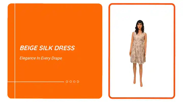 Beige Silk Dress by@Outfy