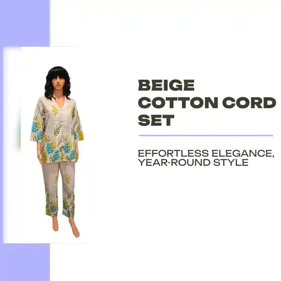 Beige Cotton Cord Set by@Outfy