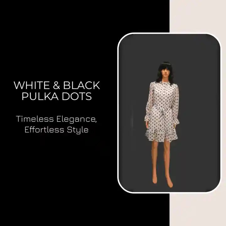White &amp; Black Pulka Dots by@Outfy
